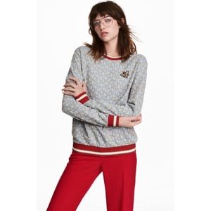 Glittery gold and pale blue H&M sweater, S